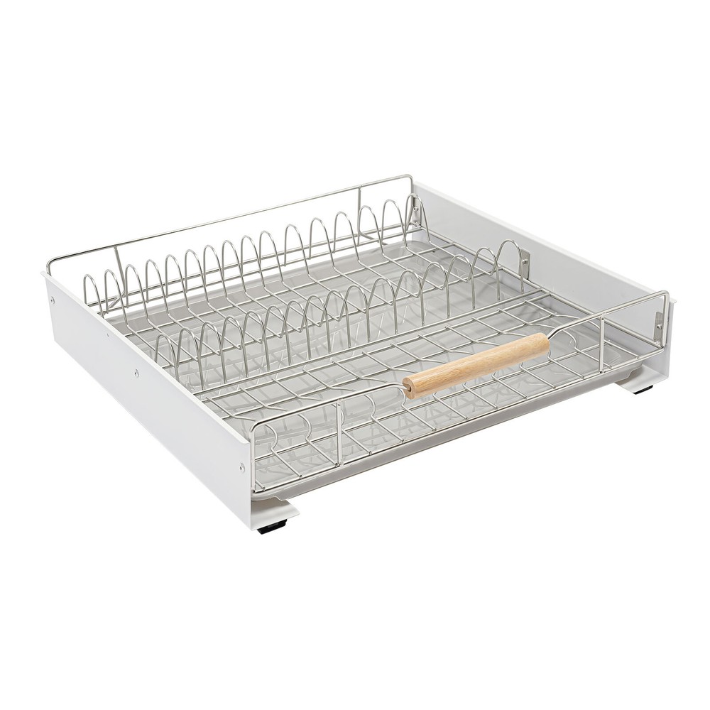 Modern Pull Out Drawer&Bottom-Mounted Slide Out Storage Shelf Silver, White New