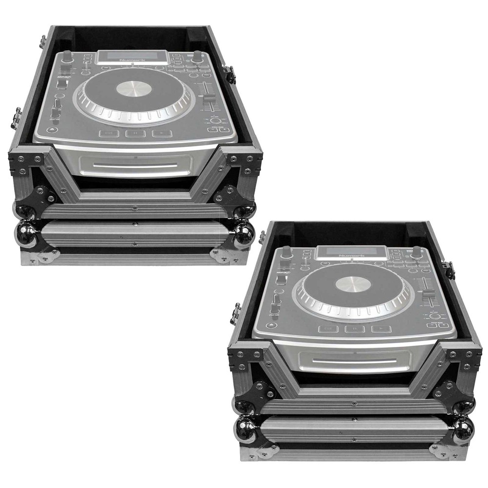 ProX XS-CD Large Format Tabletop CD/CDJ Player Flight Case Pair