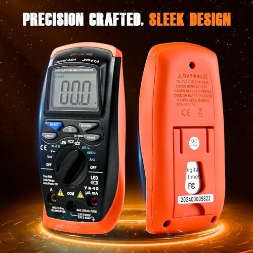 Multimeter Voltage Tester, 2000 Counts Digital Multimeter Measure with DC 41A-O