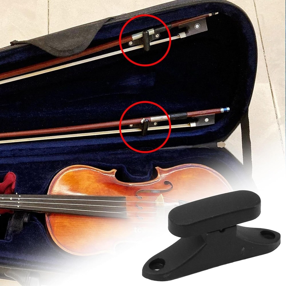 10 Pcs ABS Violin Case Bow Holders with Screw, Replacement Clips