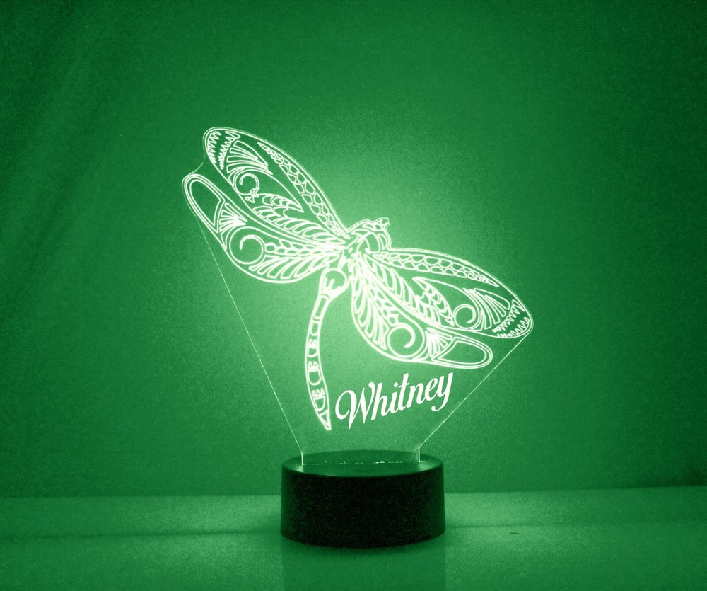 Dragonfly Personalized Night Lamp - FREE Engraved Name - LED Night Light