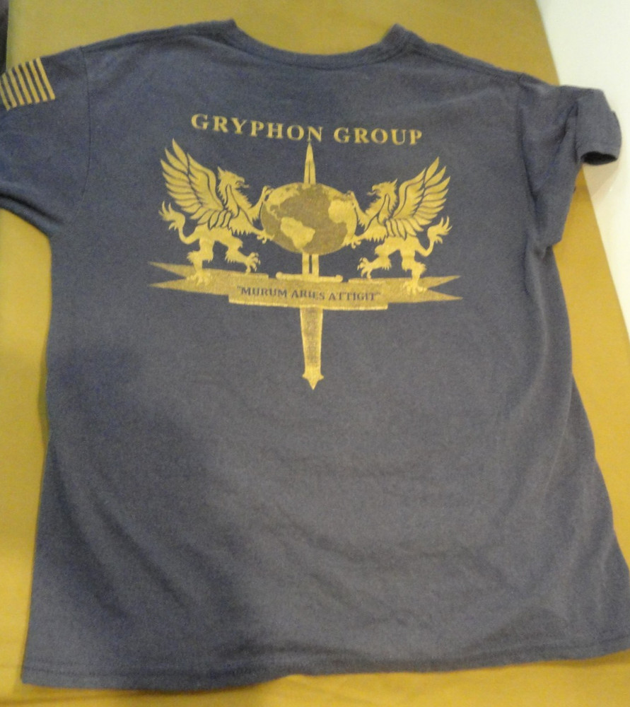 DISCONTINUED GRYPHON GROUP FORCE PROTECTION TRAINING COURSE BLUE SHIRT MEDIUM