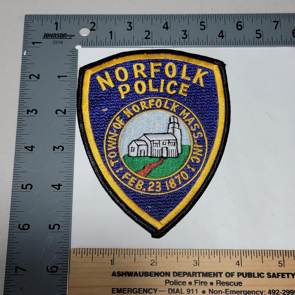 MK2 B8 Police patch Massachusetts Norfolk