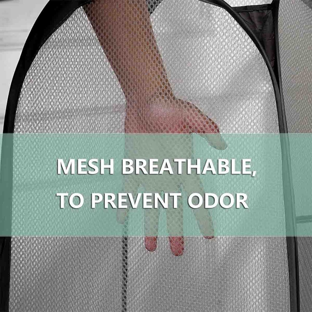 4PCS Collapsible Pop up Laundry Bag Foldable Hamper Large Mesh Clothes