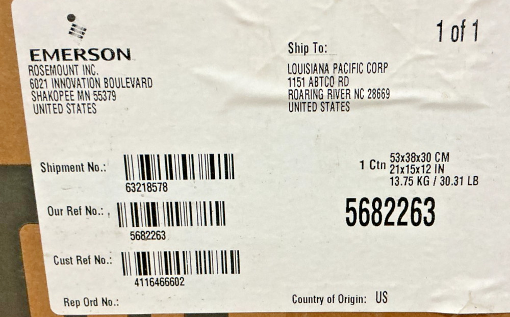 New Emerson Rosemount 3051L2AA2FD21AAE5 Liquid Level Transmitter Max WP-275PSI