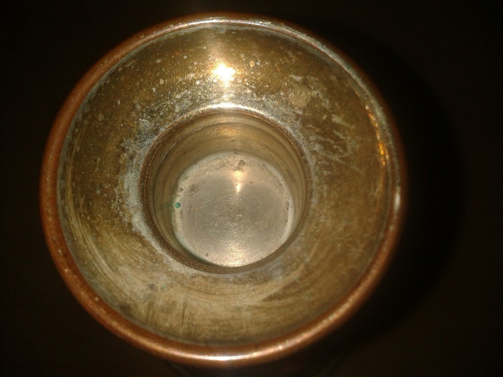 Vintage silver on copper candlestick. 20cm's. (C8)