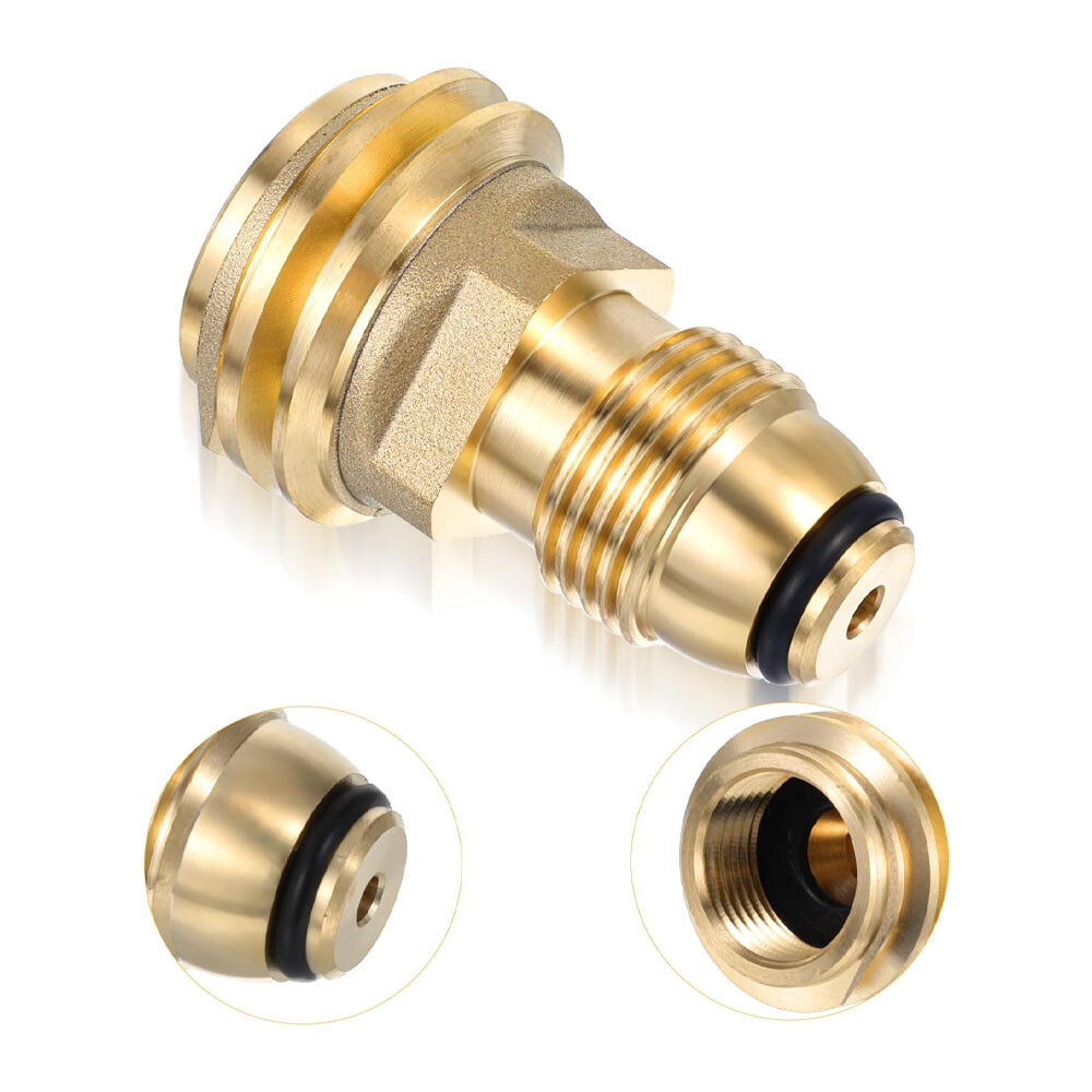 2x Propane Adapter: Old Style to QCC - 1, 100% Solid Brass, Leak - Free