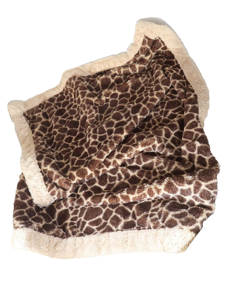 Cuddle Time Giraffe Pattern Brown Baby Warm Soft Lovey Blanket