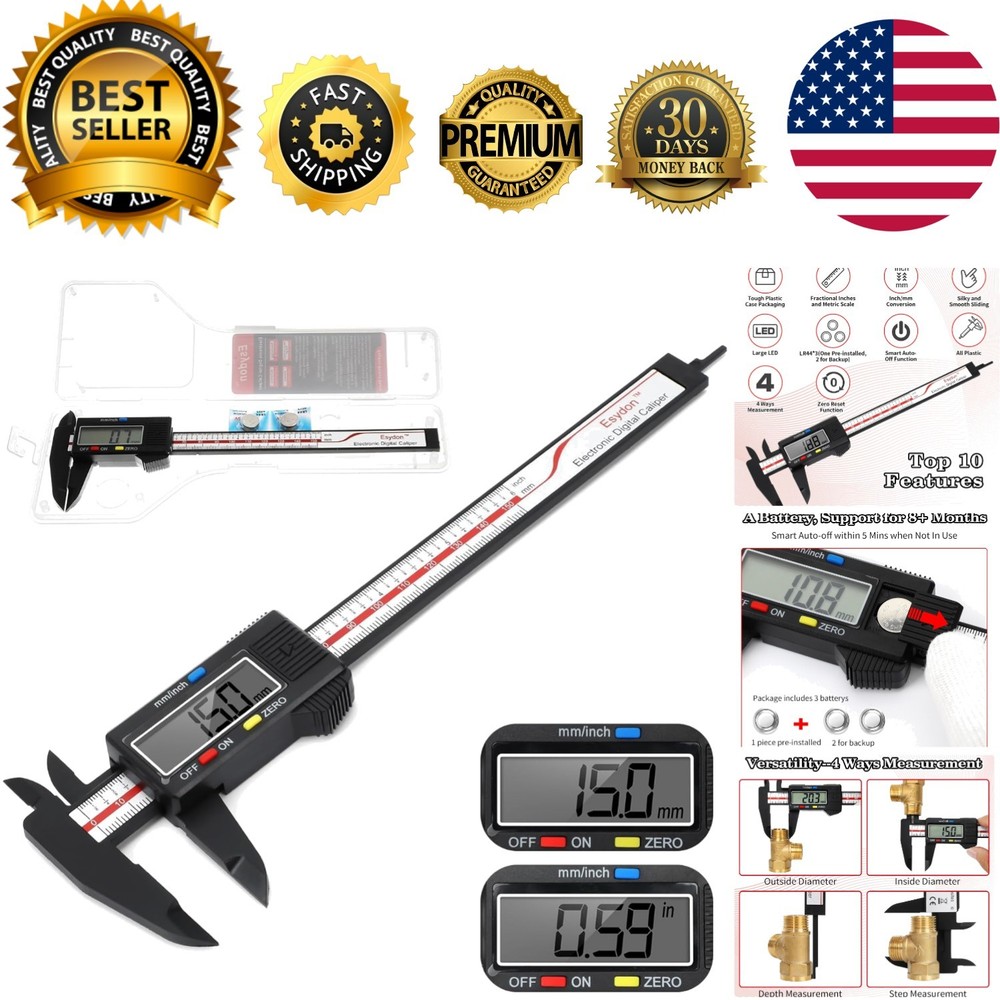 Cost-Effective 6-Inch Digital Caliper with LCD - Ideal for Home & DIY Projects