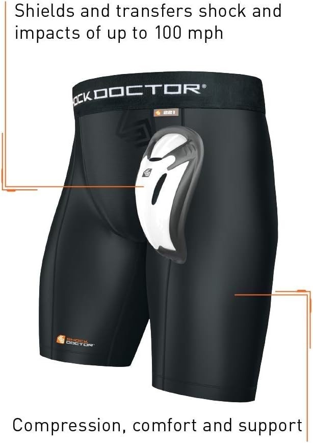 SHOCK DOCTOR 221 Core Compression Short With BioFlex L / Cup - White XL