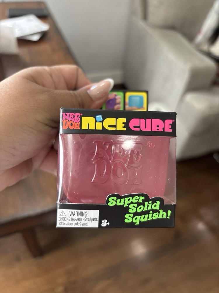 Nee Doh Nice Cube - Super Solid Squish- Brand New. Pink