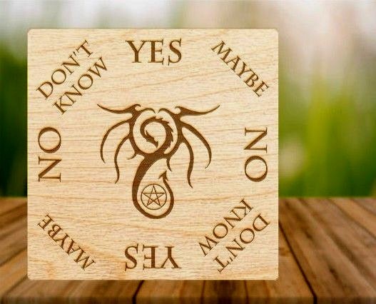 SMALL Dragon Pendulum Board HANDMADE with Pentacle for Wicca, Witch & Pagan [6"]