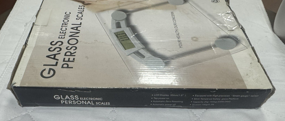 Glass Electronic Personal Scale NIB #1022