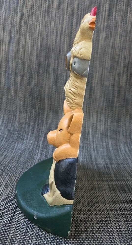  VINTAGE IRON FARM ANIMALS DOORS STOP