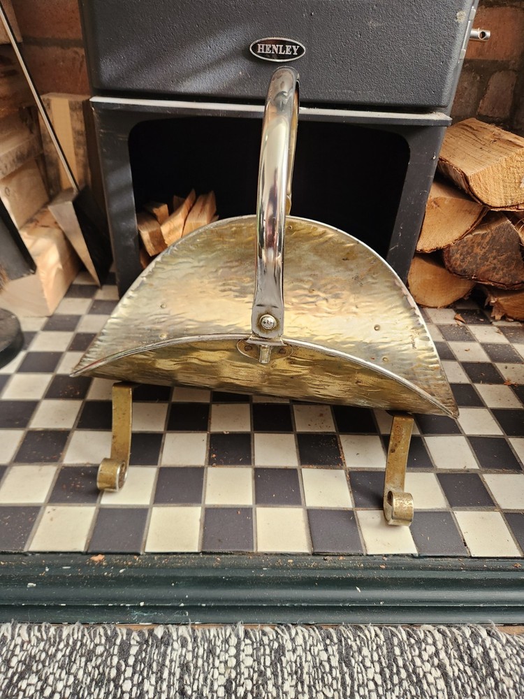 Vintage Brass Fire Wood Holder