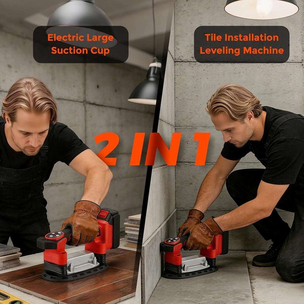 Tile Vibration Tool, 9-Speed Handheld Tiling Leveling Machine with Suction cup