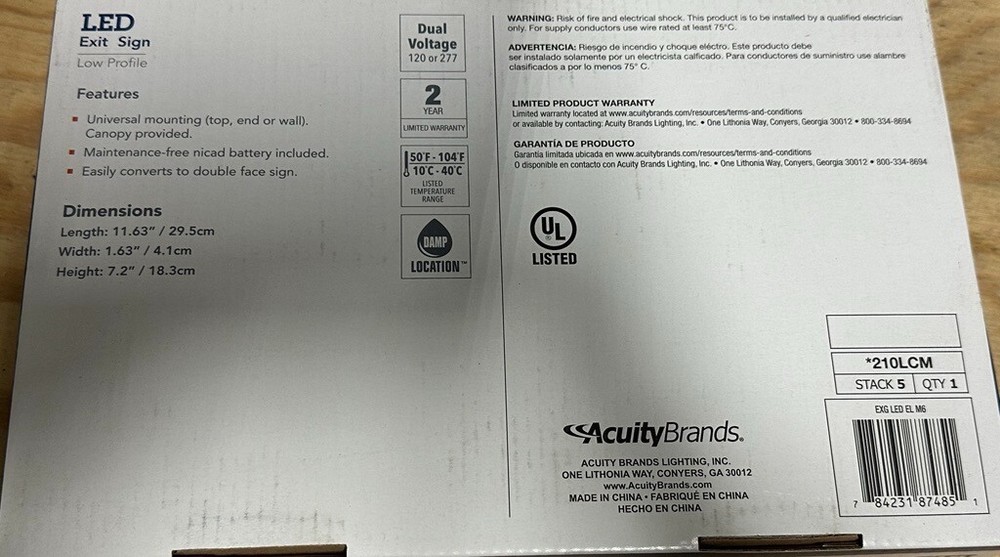 Lithonia Lighting Contractor Select Integrated LED White Exit Sign