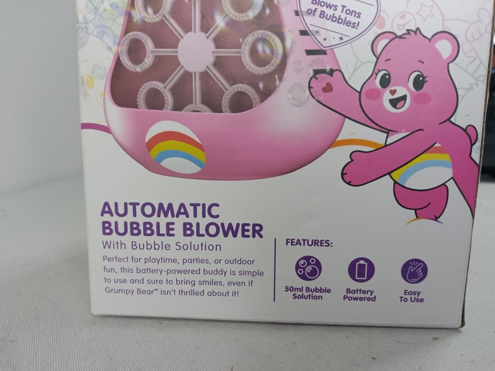 Care Bears Cheer Bear Automatic Bubble Machine – Includes Bubble Solution