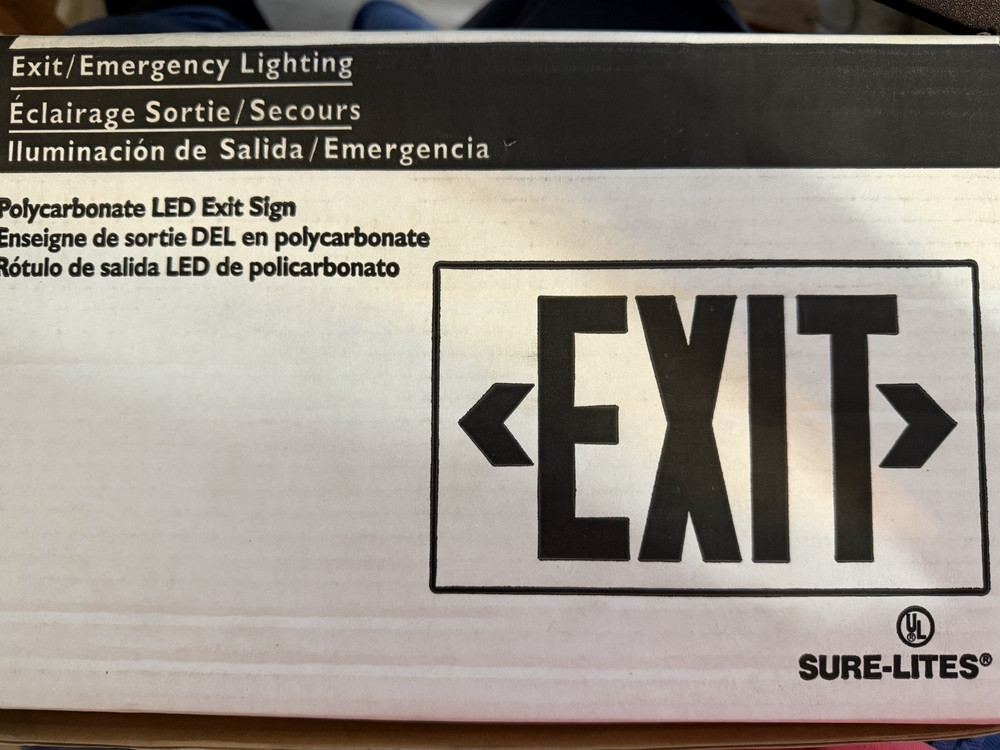 LED EXIT Sign Cooper Lighting Sure-Lites LPX7BK Self Powered Emergency Light