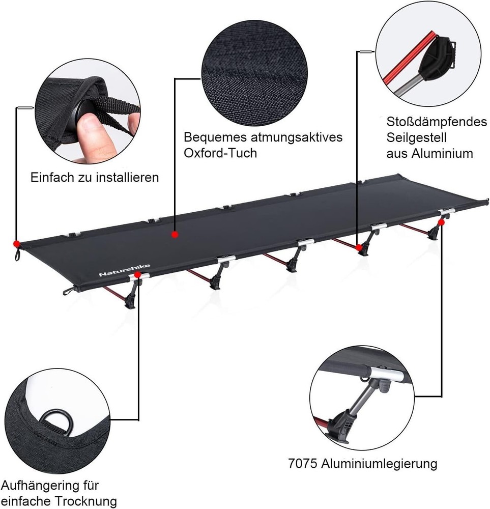 Camping Cot Easy to Assemble Folding Tent Cot Compact & Protable Camping Bed US