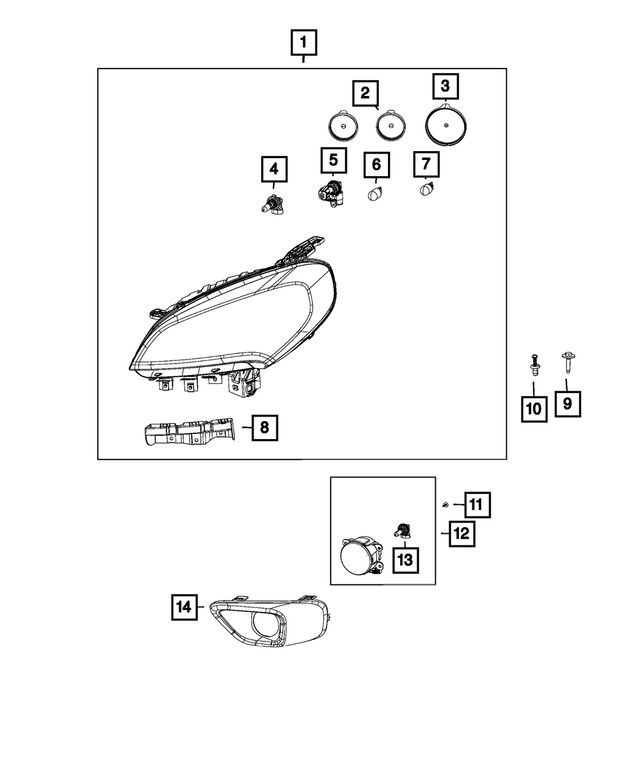Genuine Mopar Headlamp Adapter Bracket Right 68278802AA