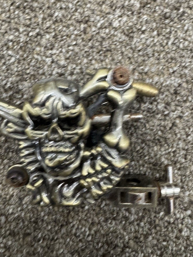 Solid Brass Skull Coil Tattoo Machine Untested SKU:A