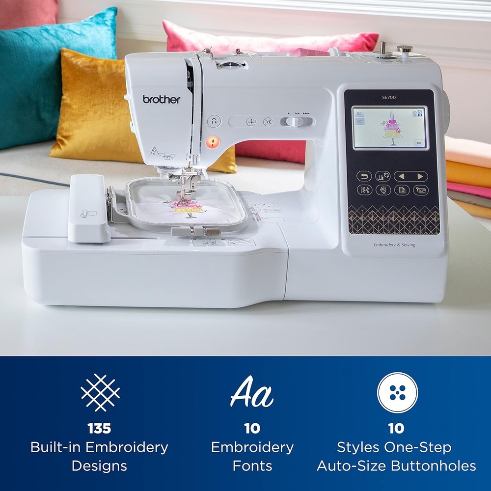 Brother SE700 Elite Computerized LCD Touchscreen Sewing and Embroidery Machine