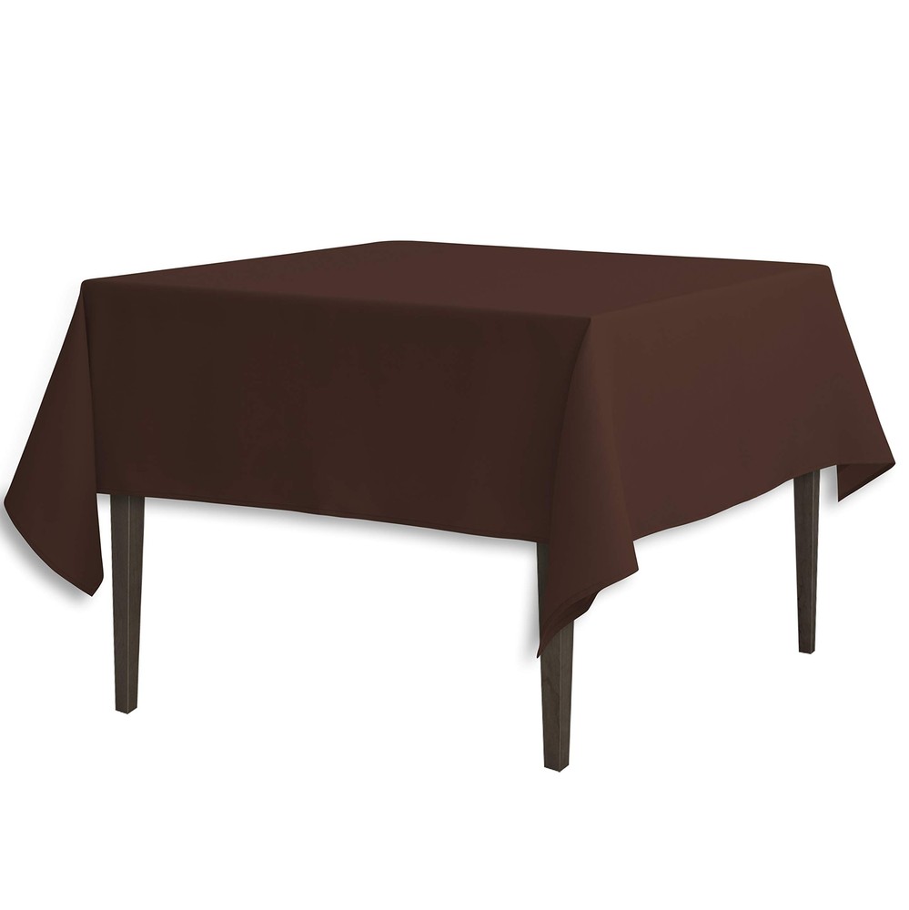 LinenTablecloth 85-Inch Square Polyester Tablecloth Chocolate