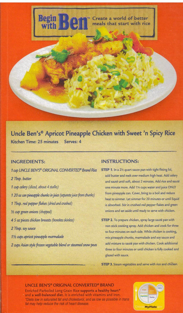 Parboiled Long Grain Rice 16oz Uncle Ben's Original Rice (package design varies)