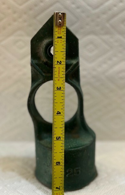Antique Chain Link Parts, Green, Sharp Point, Loop Cap, 2-1/2"