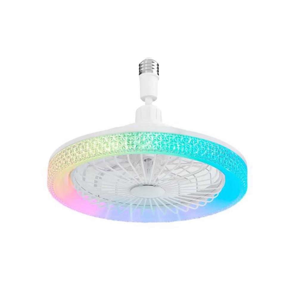 Remote Control Ceiling Crystal Fan Light, RGB Multiple Colors, Adjustable LED...