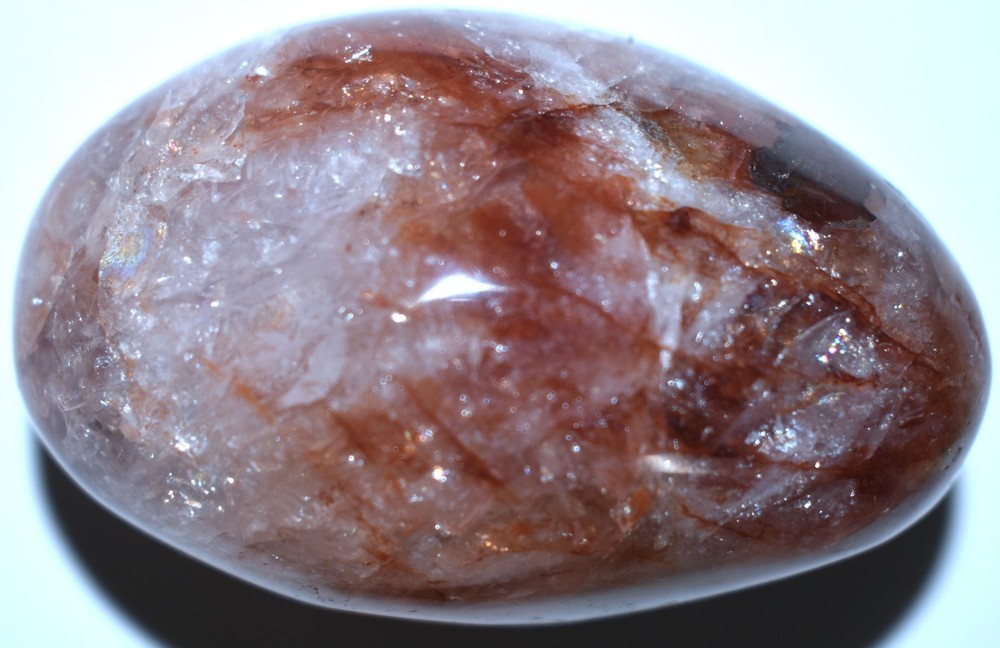 Beautiful Fire Quartz Palm Stone 2.4"/118 Grams