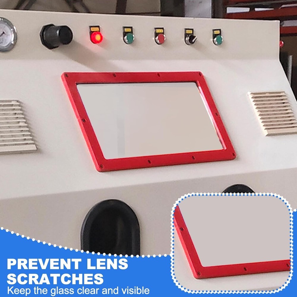 30 Pack Clear Polyester Abrasive Blasting Cabinet Lens Covers - 23'' x 11''