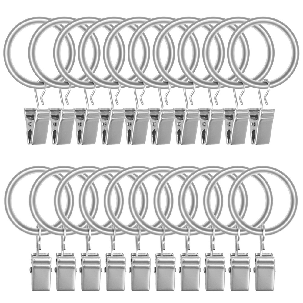 Lansian 20pcs Rustproof Drapery Matte Stainless 1''-20Pack, Silver