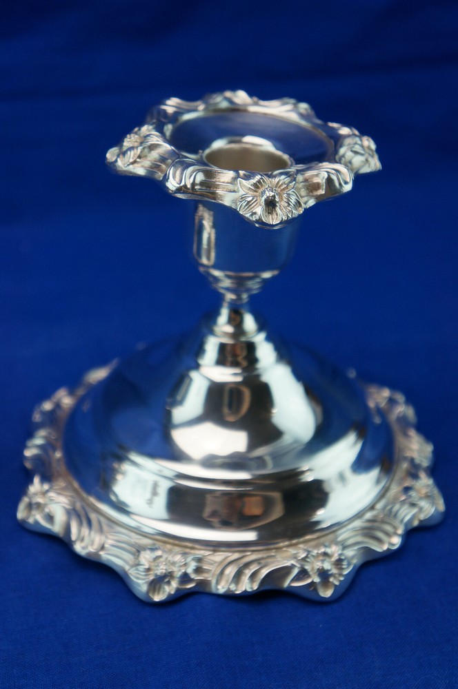 Sheridan Silver (2) Candle Holders, 4 1/2"