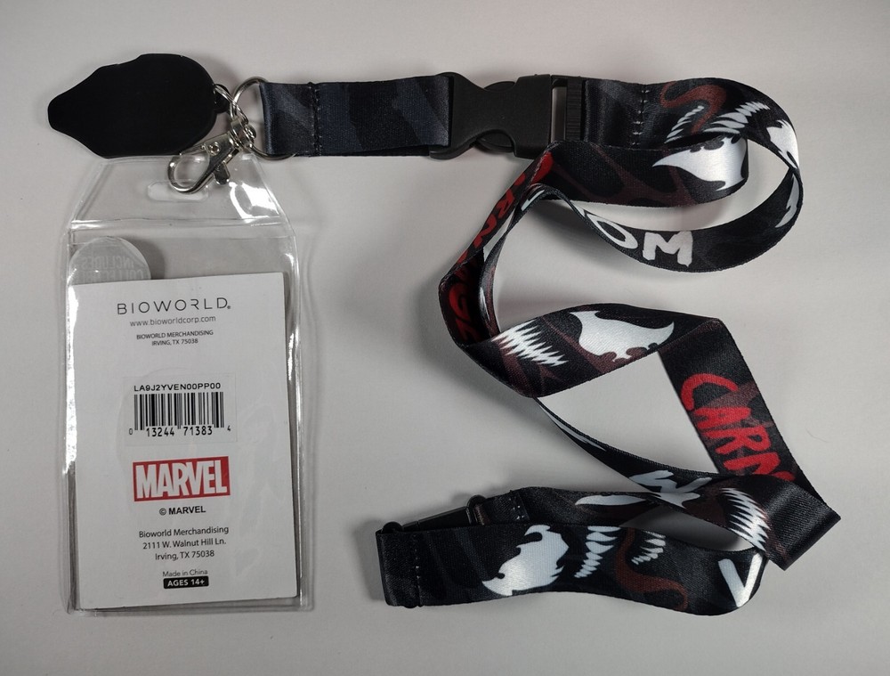 NEW - Marvel Venom Carnage Split Face Lanyard with ID Holder