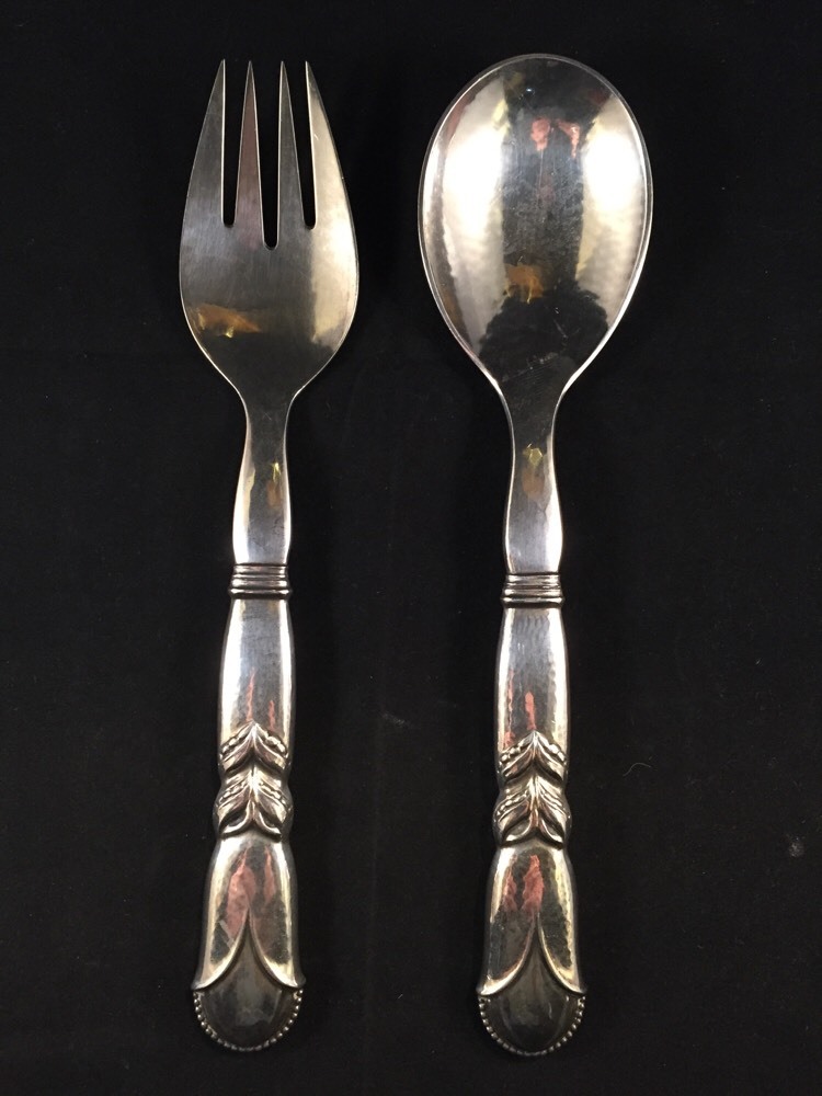 Georg Jensen Sterling Silver Salad Set Pattern # 57