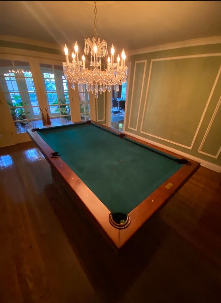 Elegant 8-foot maple pool table that transforms into a dining table. Barely used