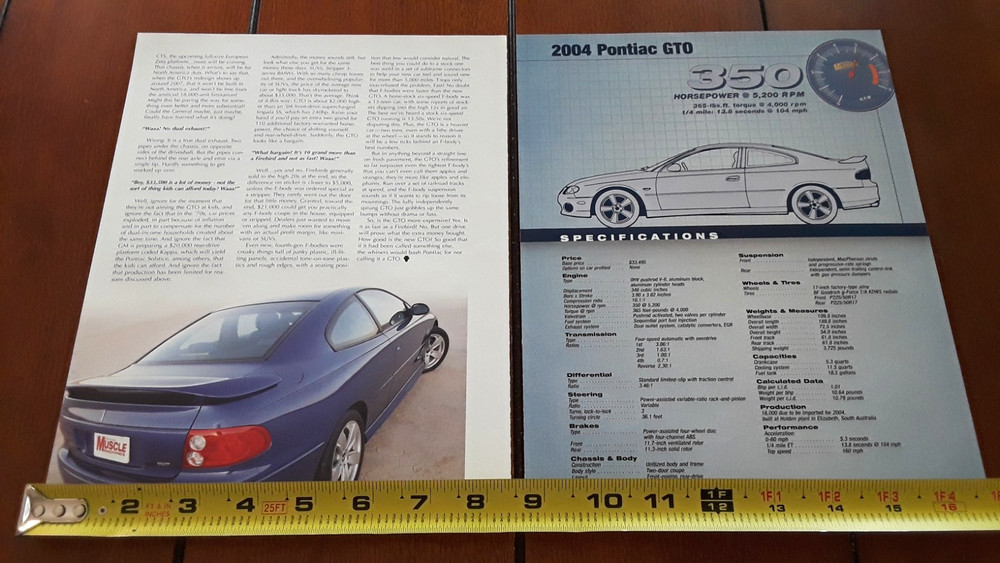 2004 PONTIAC GTO ORIGINAL 2004 ARTICLE