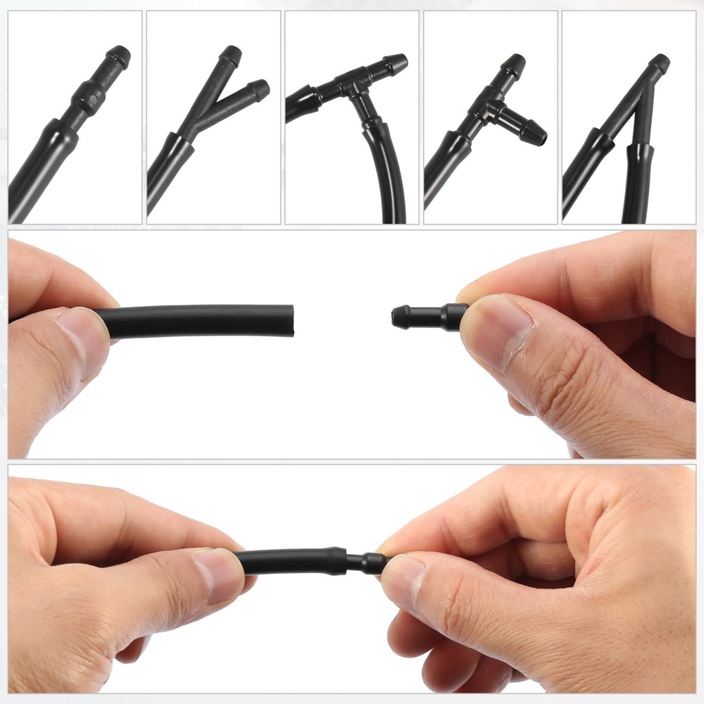 Front Windshield Wiper Nozzles Kit for Mitsubishi Eclipse with 2 Meter Hose