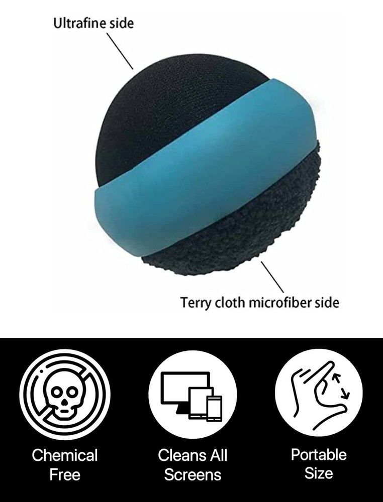 Awesome Screen Cleaning Ball, Dual Action Microfiber Cloth, for Touch Screen...