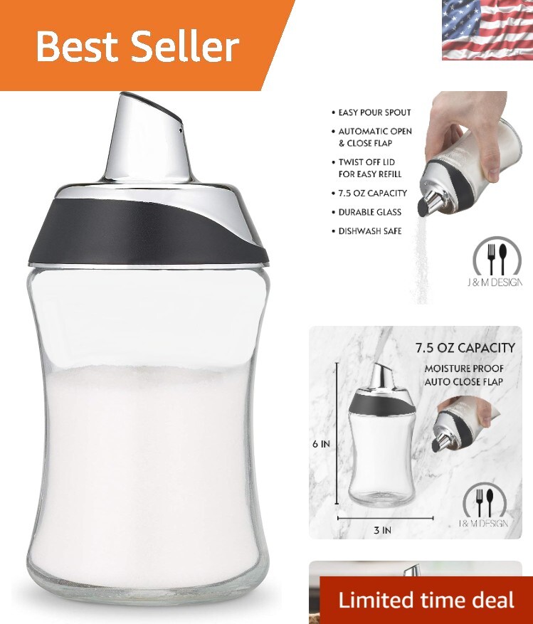 Multi-Functional 7.5oz Sugar Dispenser - Ideal for Coffee Bars and Baking Needs