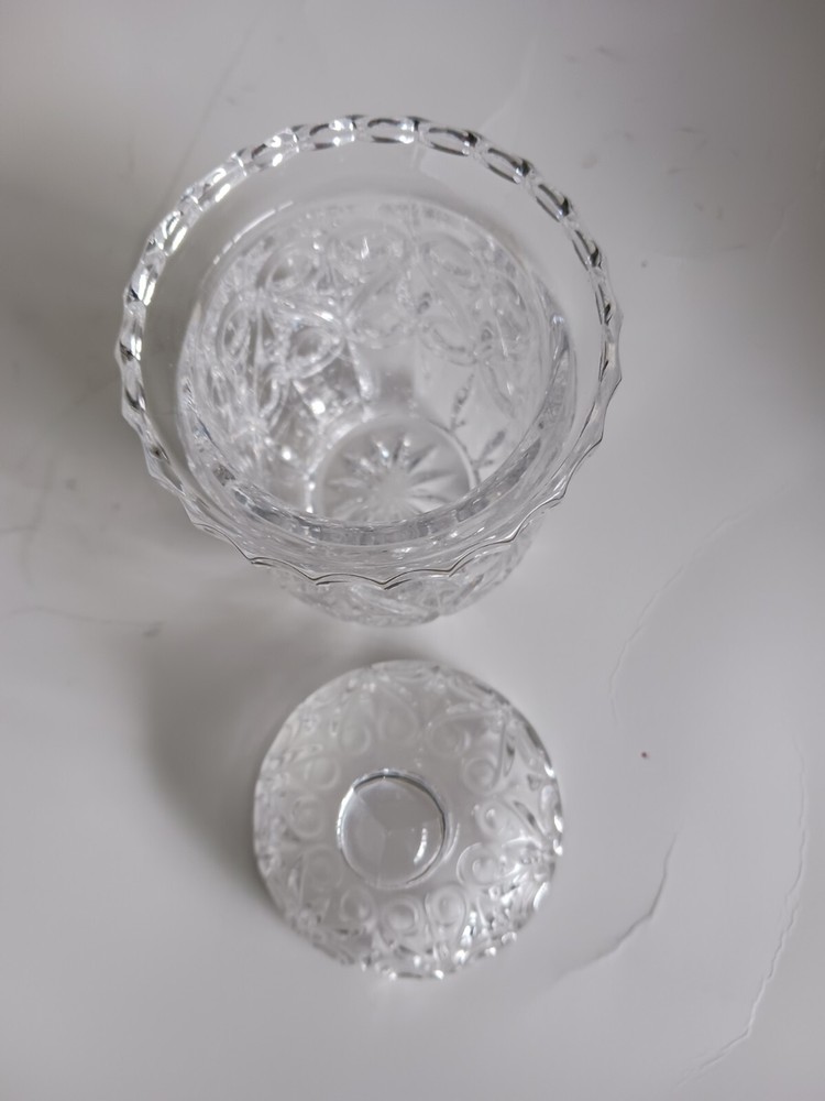 Molded Crystal Sugar Bowl 6 Inches