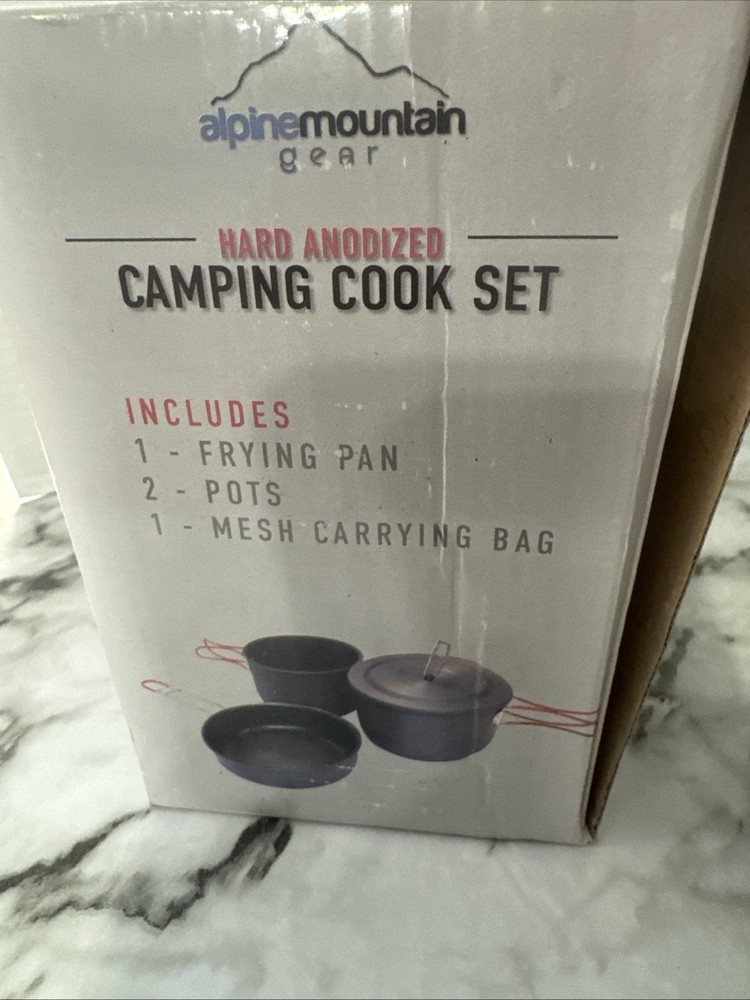 3 Piece Backpacker Hard-Anodized Cook Set - Camping Cookware with Carrying Bag