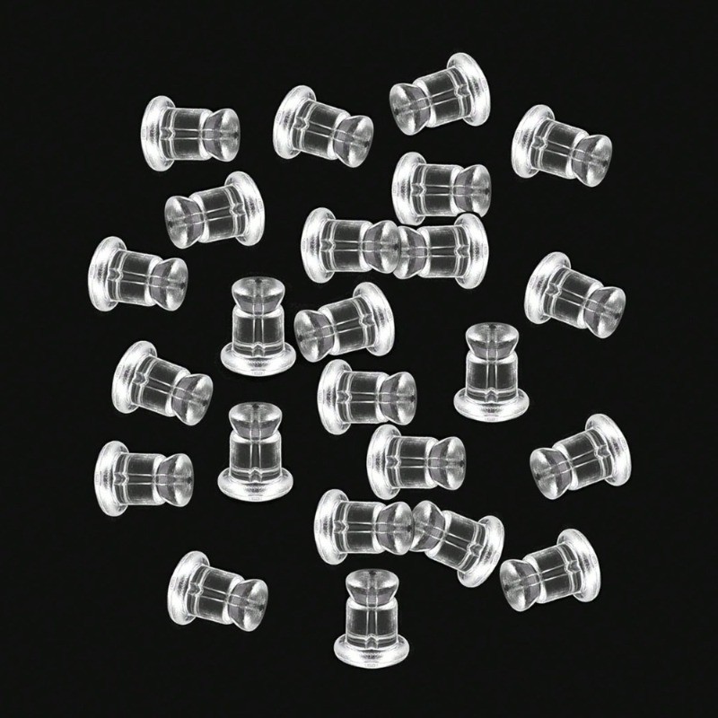 100PCS Soft Silicone Earring Backs - Lightweight Secure Fit, Ear Protection