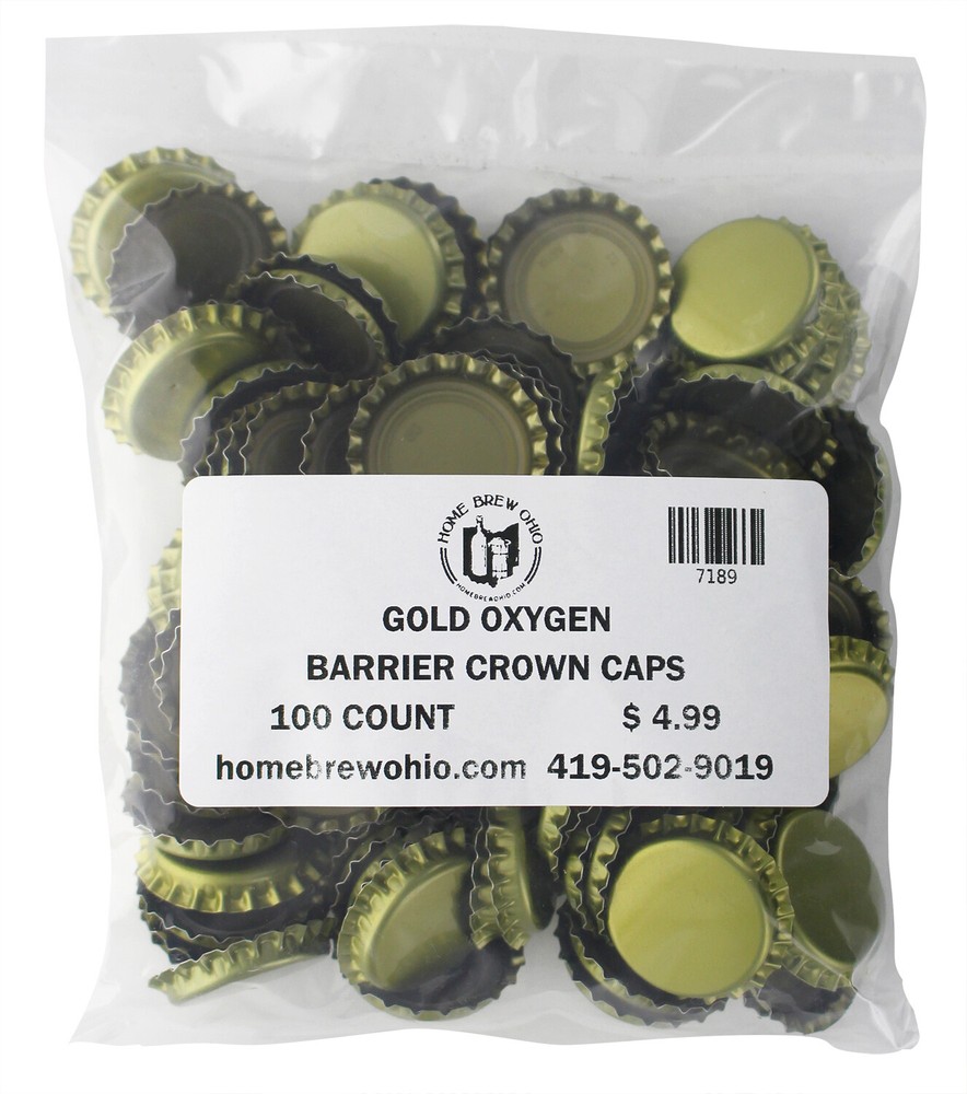 Beer Bottle Crown Caps - (Gold)