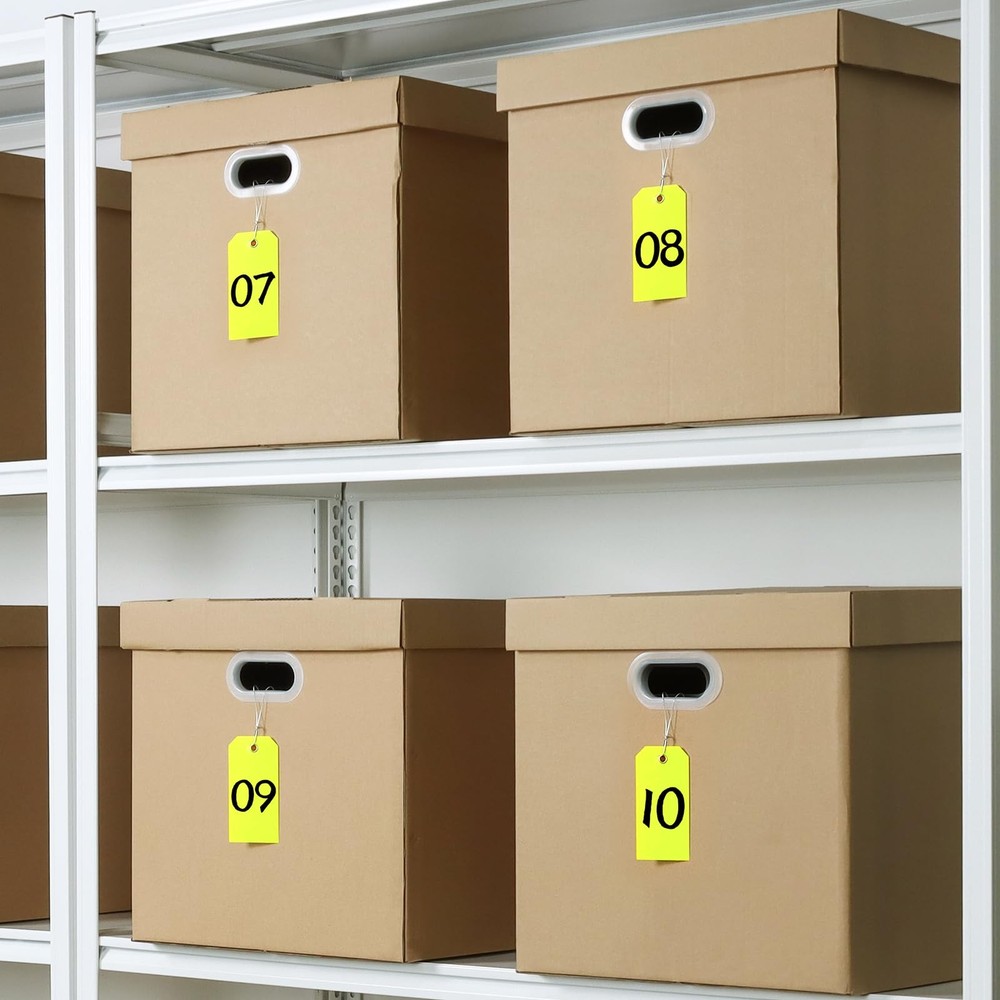 Shipping Tags with Wire Ties Plastic Hang Tags for Labeling Blank Tags