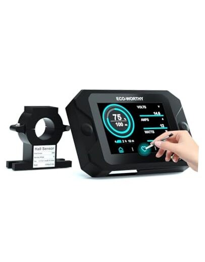 Battery Monitor with Hall Sensor, 300A Touchable Backlight Display with