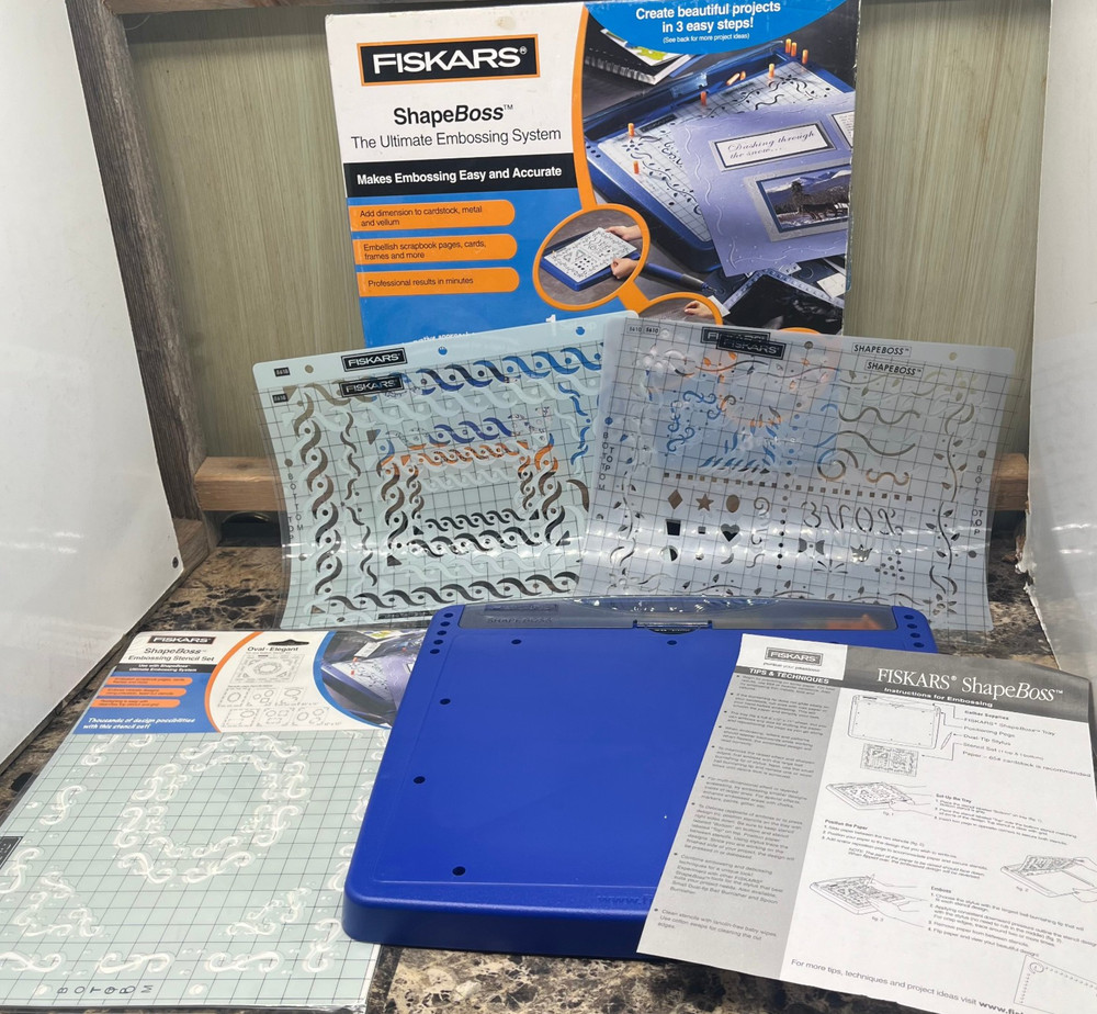 Fiskars ShapeBoss Ultimate Embossing System W/ Extra Stencil Sets #5600