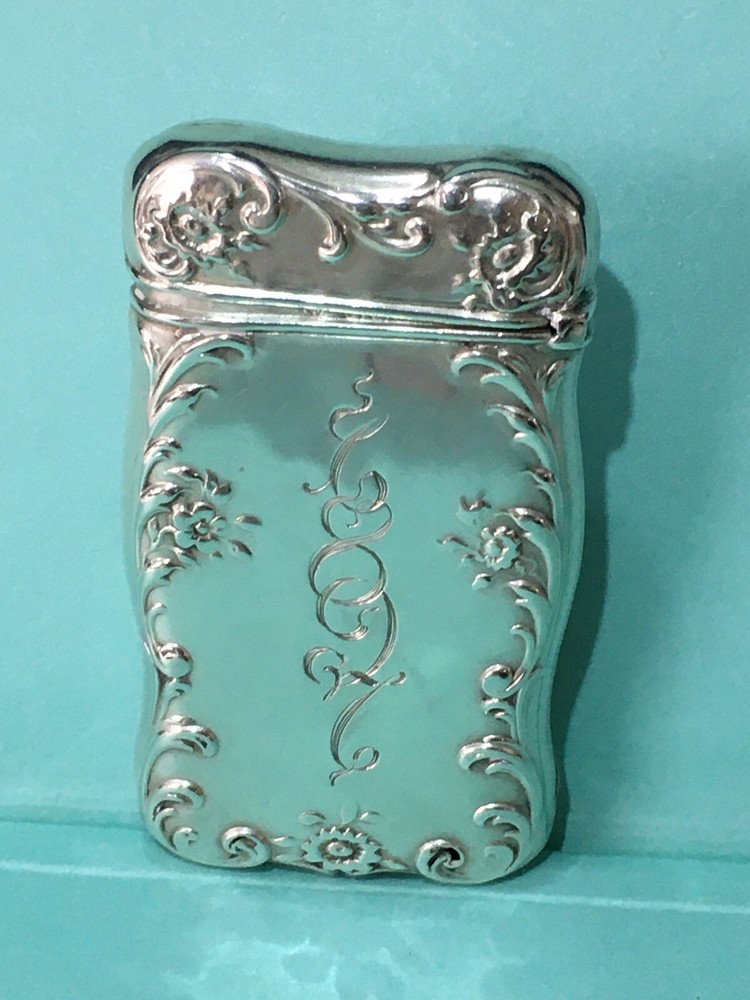 Sterling Silver Flip Top Lid Vesta Case.